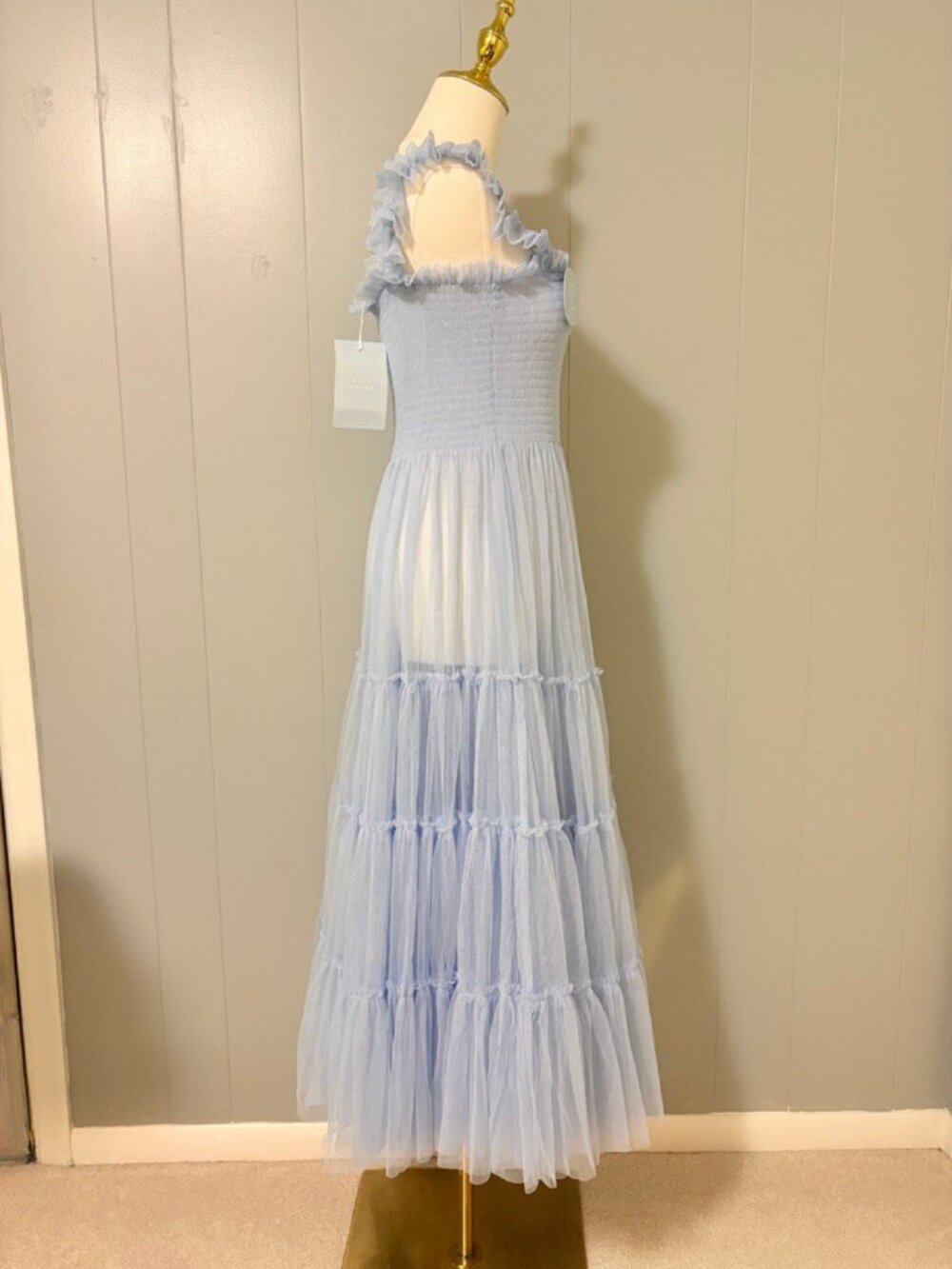 Hill House Collector's Edition Tulle Ellie Nap Dress Powder Blue Medium Sheer - Picture 9 of 15